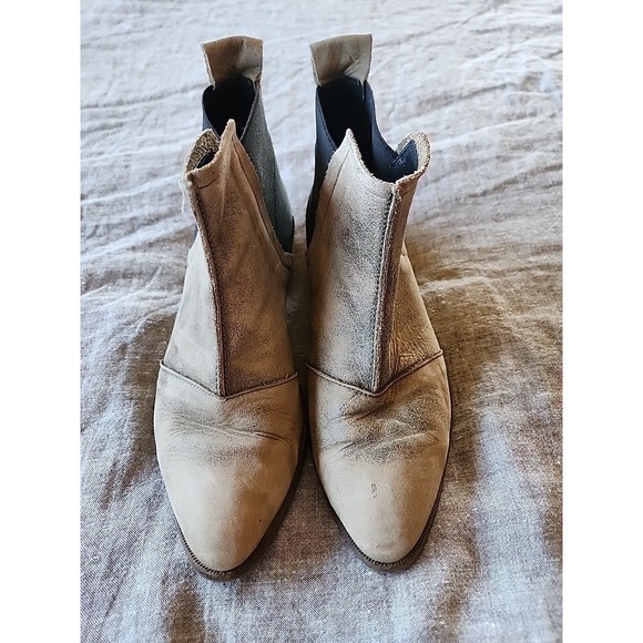Sixty Seven Anthropologie Tan/ Beige Leather Ankle Boot Women Size 6.5 - Picture 1 of 4